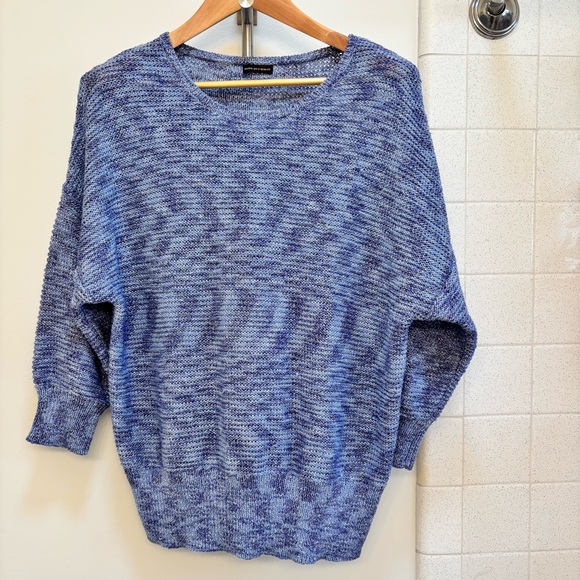 Dana Buchman Sweaters - Dana Buchman Blue and Silver Knit Sweater Fits like XL Mobwife Animal Print